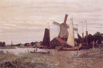  Moulin Tableaux - Un moulin à vent à Zaandam Claude Monet